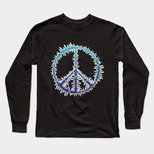 Peace Sign Sound | Audio Waves Blue Long Sleeve T-Shirt